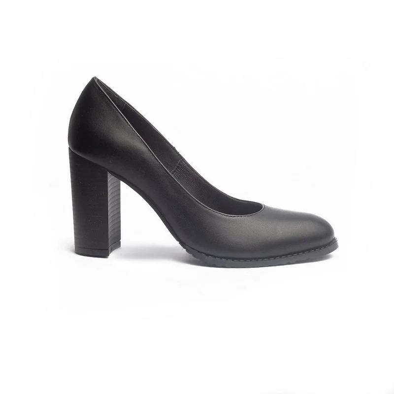 Women Black Leather Shoes #1214