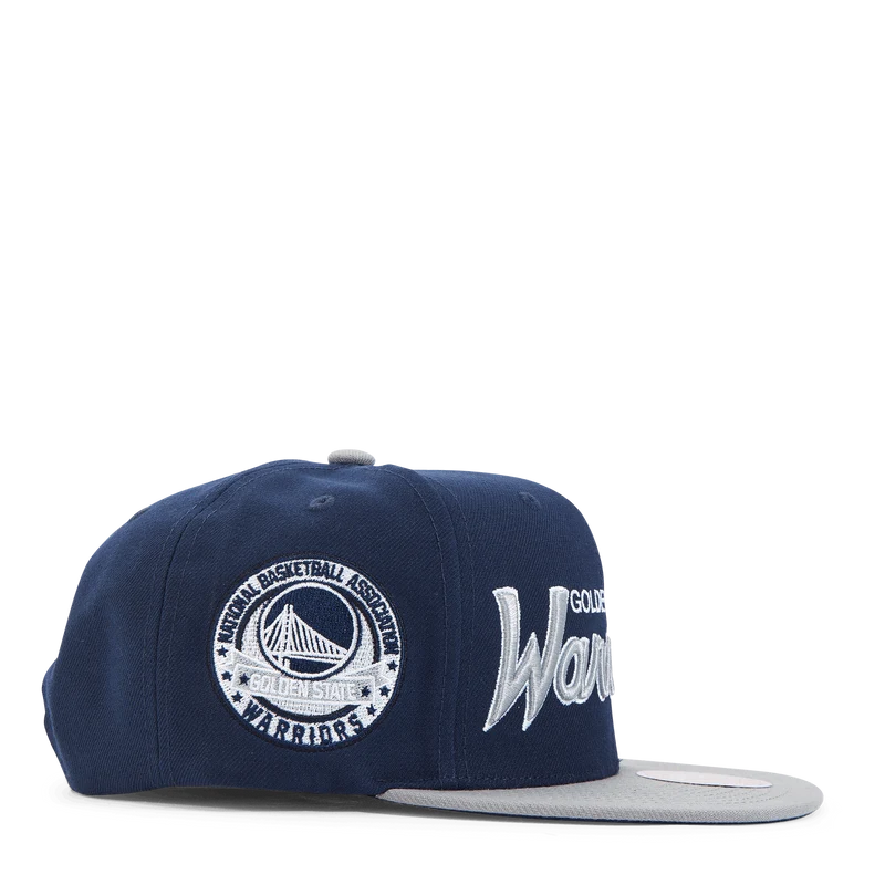 Warriors Navy Spirit Script Snapback