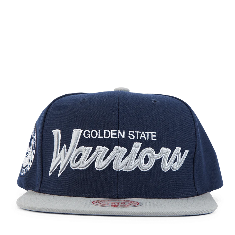 Warriors Navy Spirit Script Snapback
