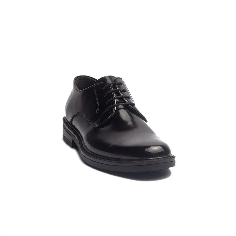 Men Black Leather Shoes #4107