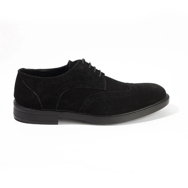 Men Black Chamois Shoes #4387