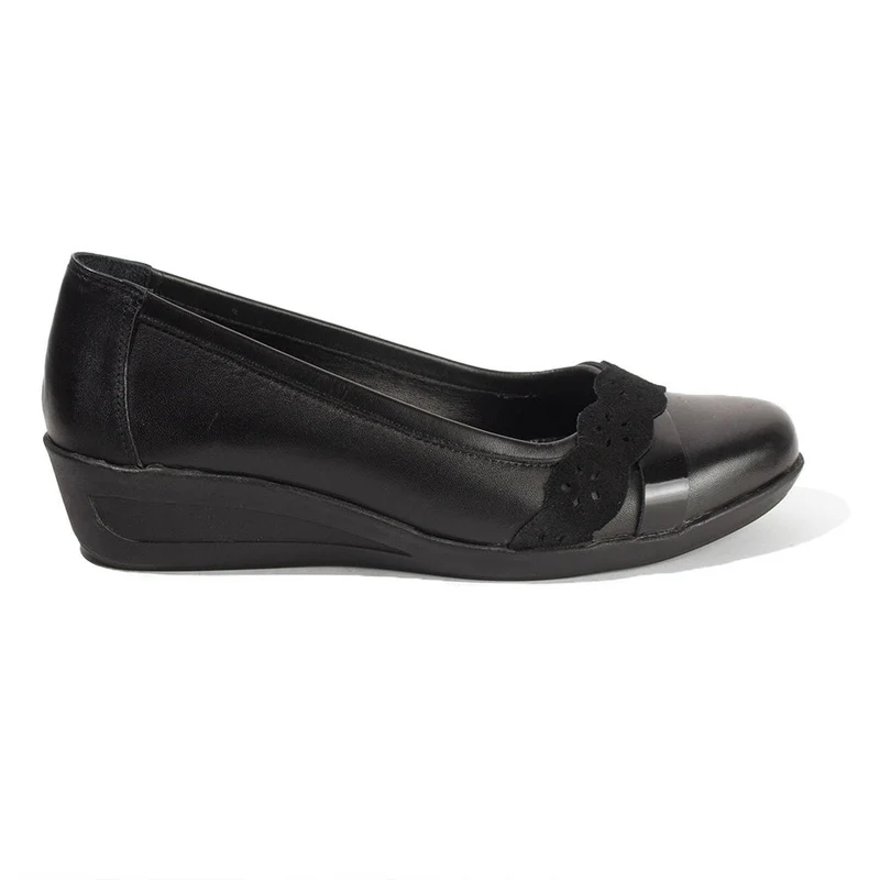 Women Black Leather Shoes #2690