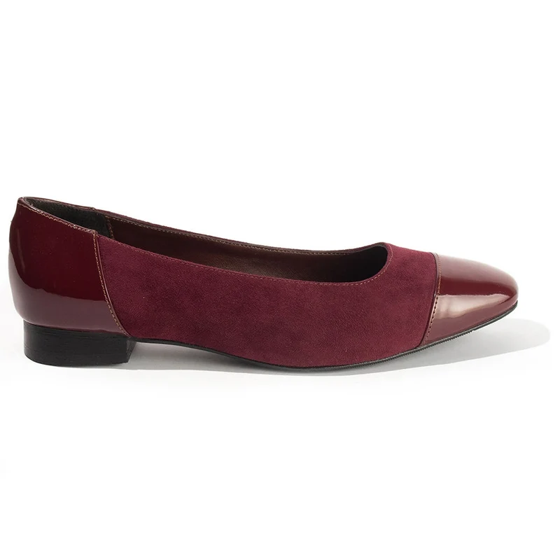 Women Maroon Chamois Shoes #2618