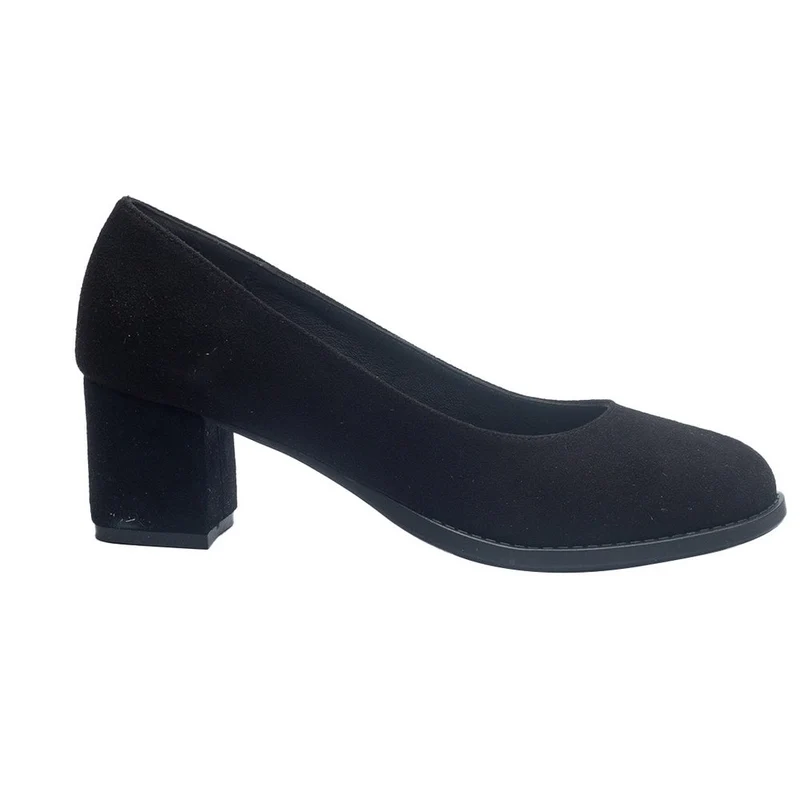Women Black Chamois Shoes #0959