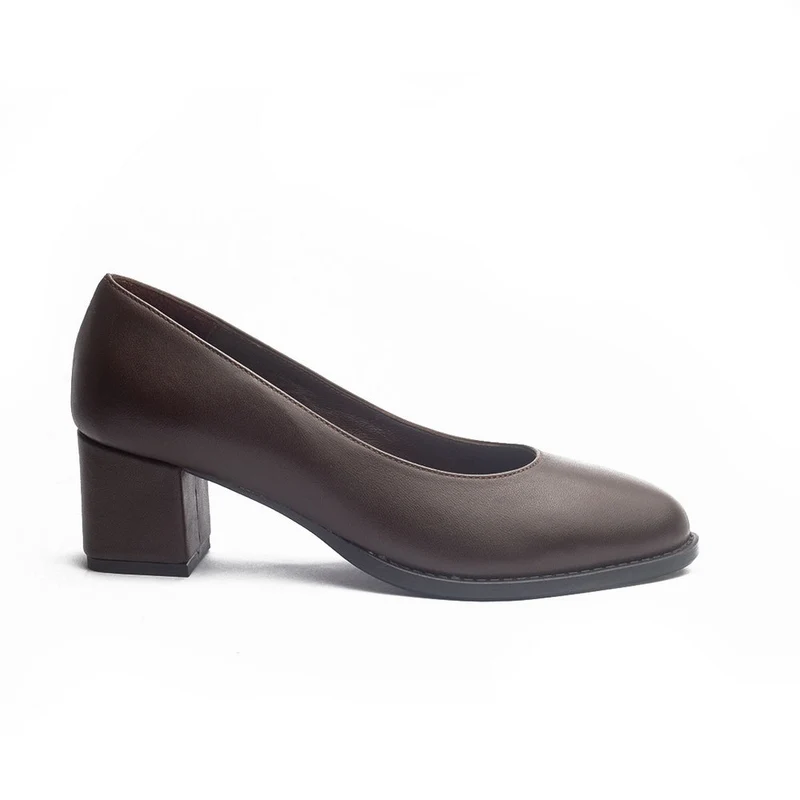 Women Brown Leather Shoes #0956