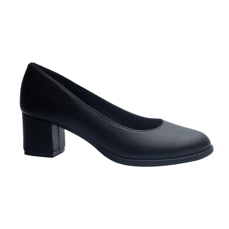 Women Black Leather Shoes #0954