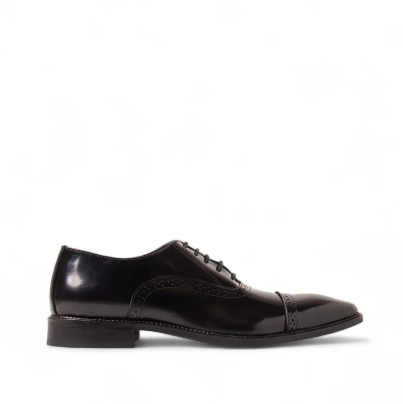 Men Black Leather Shoes #4652