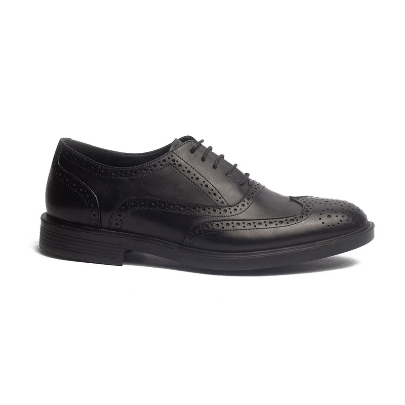 Men Black Leather Shoes #4105