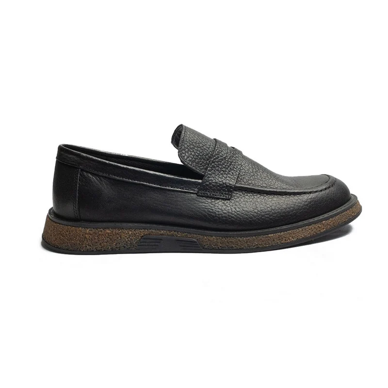 Turkish Men Black Leather Shoes #4344
