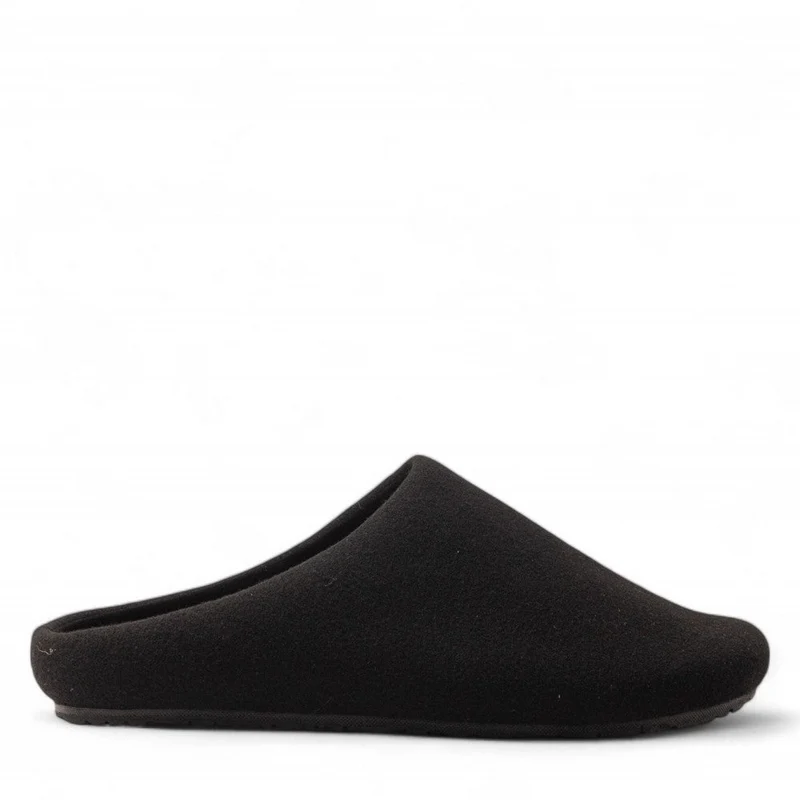 Men Black Wool Slipper #4694