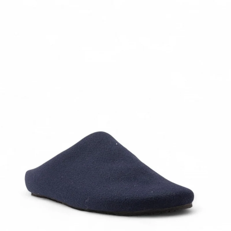 Men Navy Wool Slipper #4693