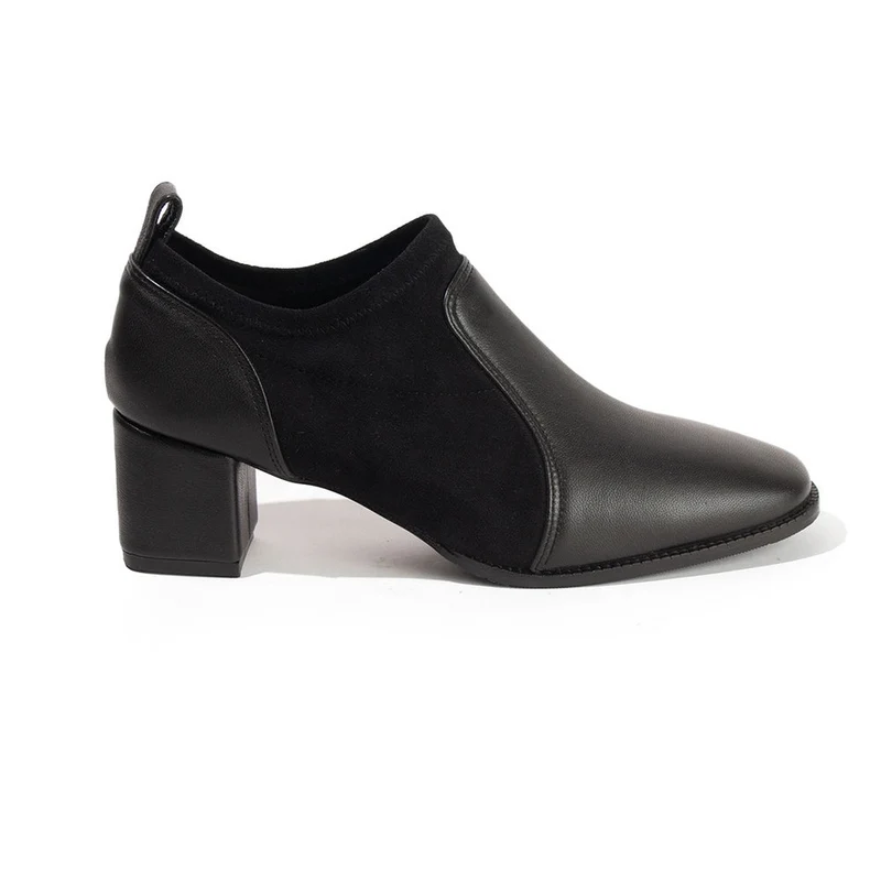 Women Black Leather Shoes #2612