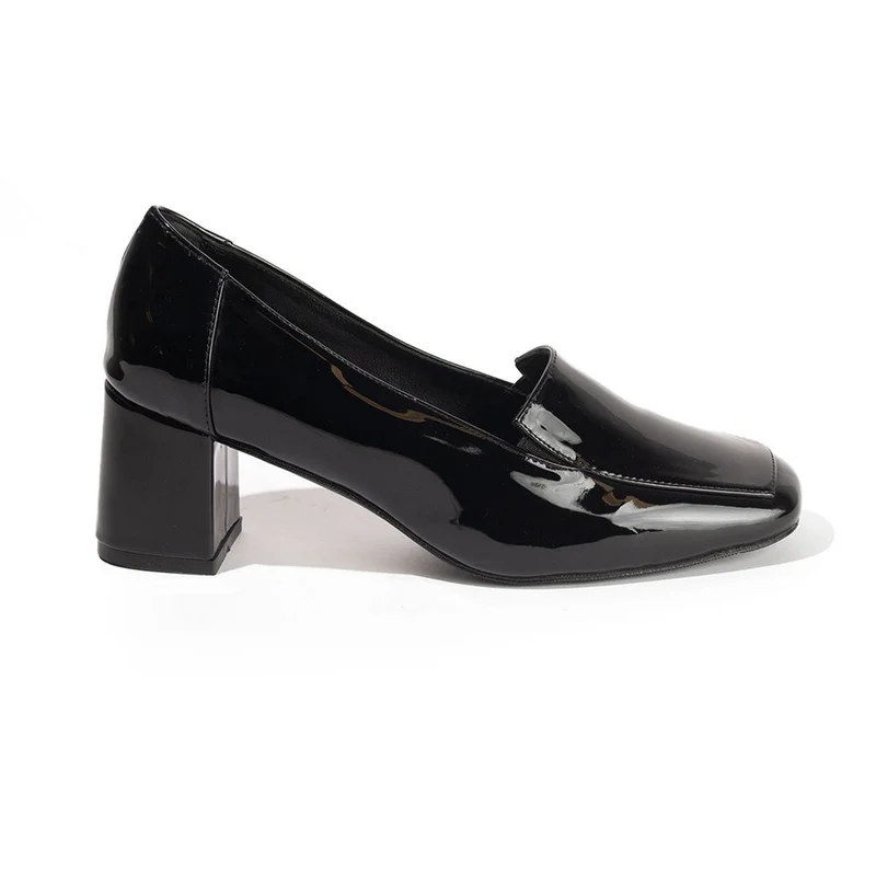 Women Black Vernis Leather Shoes #2600