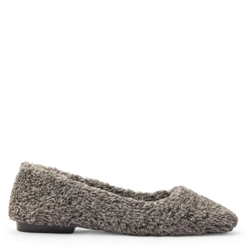 Women Grey Fur Ballerina #3136