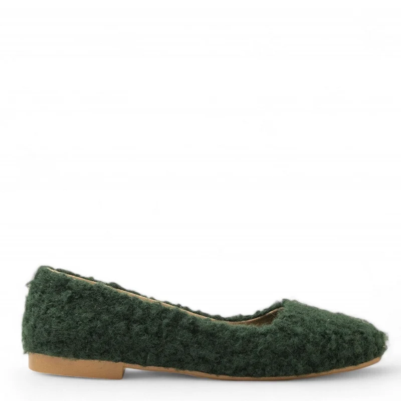 Women Kaki Fur Ballerina #3133