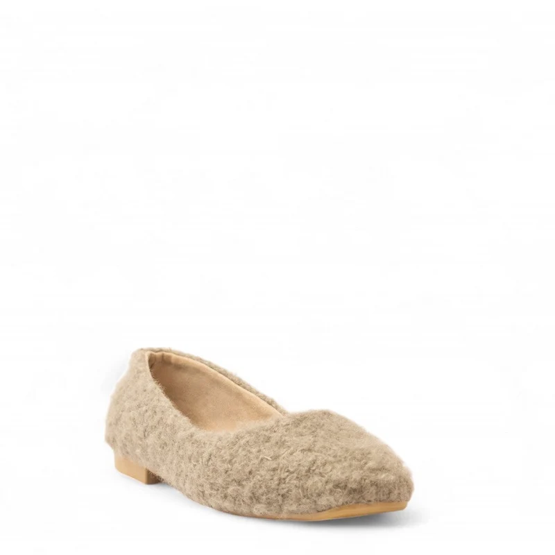 Women Grey Fur Ballerina #3131