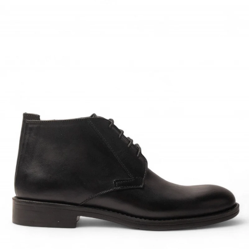 Men Black Leather Half Boot #4704