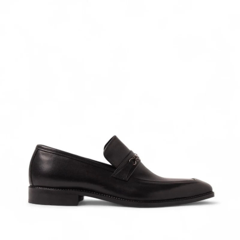 Men Black Leather Shoes #4640