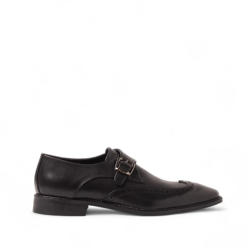 Men Black Leather Shoes #4638
