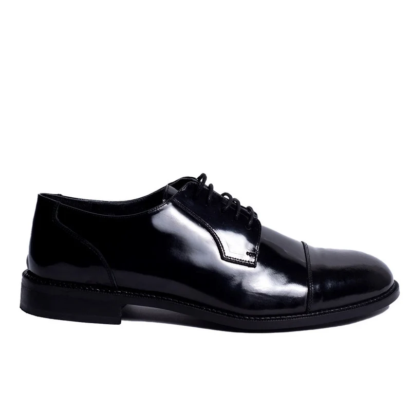 Men Black Vernis Leather Shoes #3918