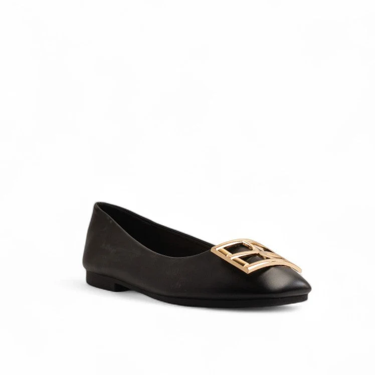 Europeon Union Women Black Leather Shoes #3576