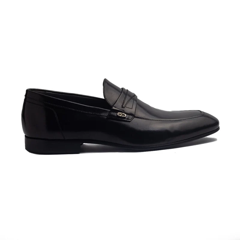 Italian Men Black Leather Shoes #4164