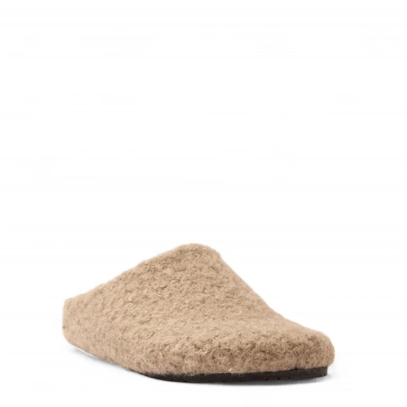 Men Beige Fur Slipper #4691