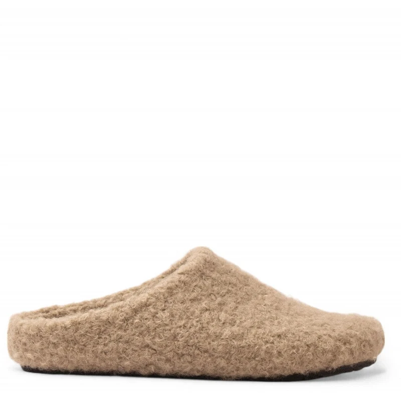 Men Beige Fur Slipper #4691