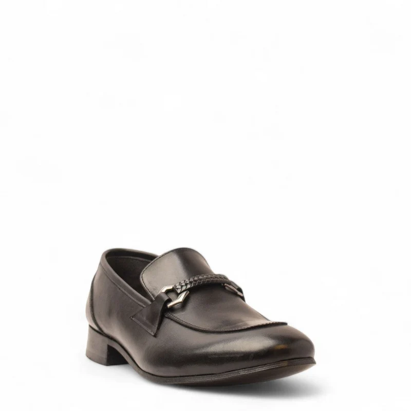 Men Black Leather Shoe #4698