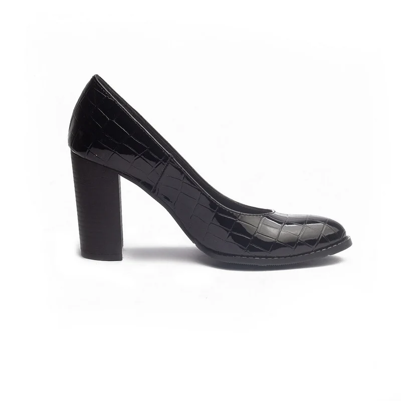 Women Black Vernis Leather Shoes #1219