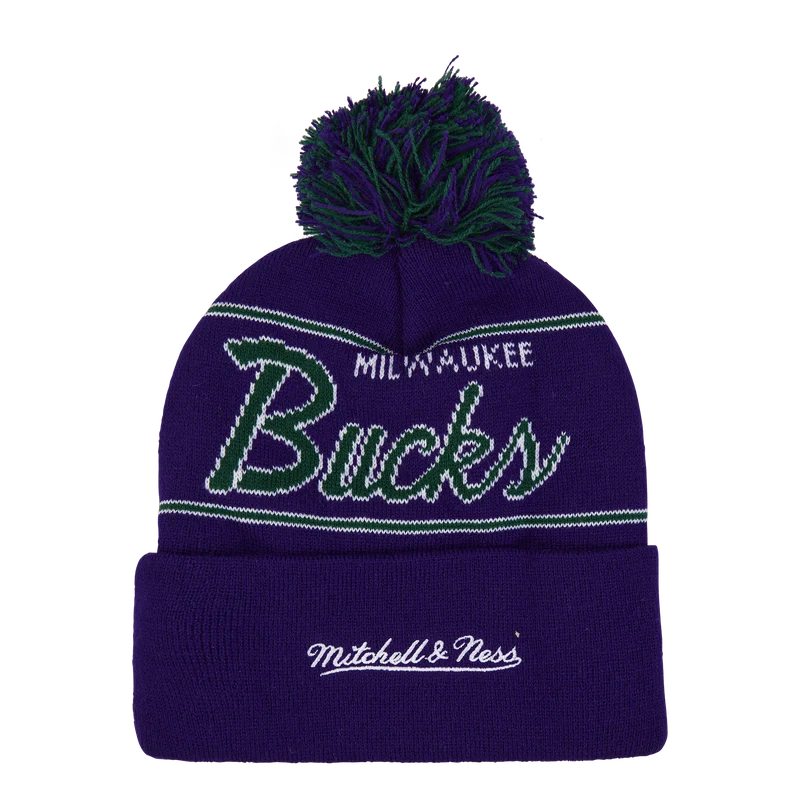 Bucks Script Pom Beanie HWC