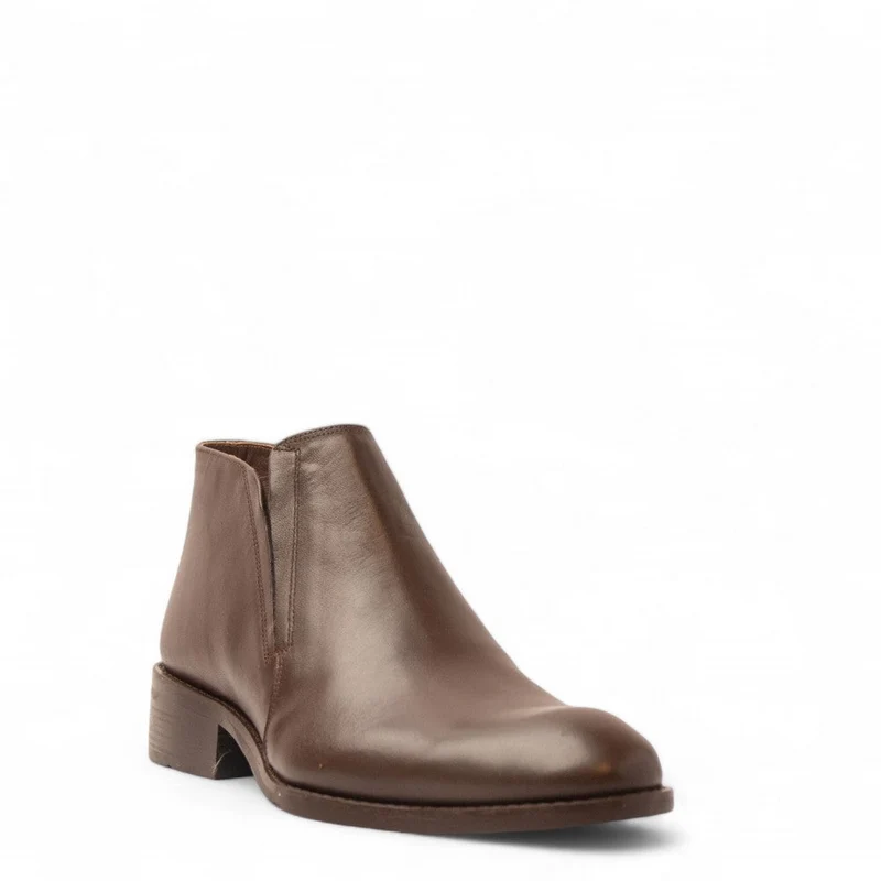 Men Brown Leather Half Boot #4683