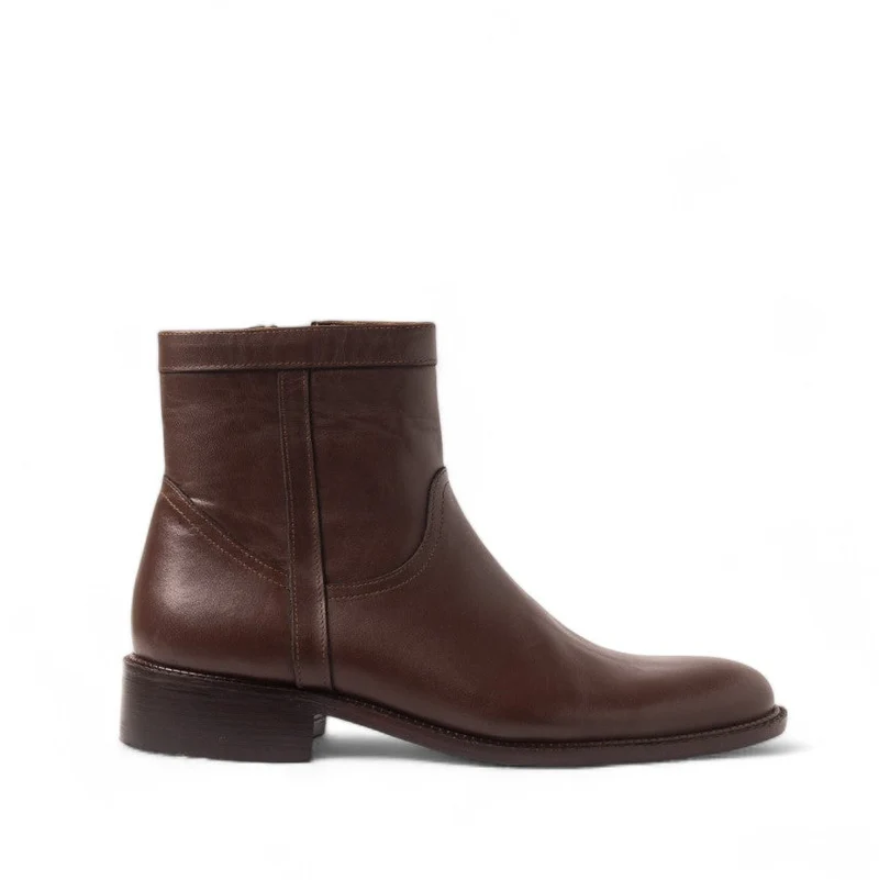 Men Brown Leather Half Boot #4631