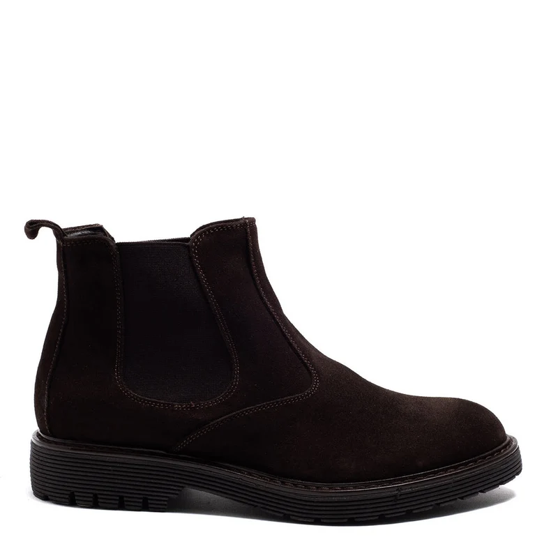 Italian Men Brown Chamois Half Boot #3810