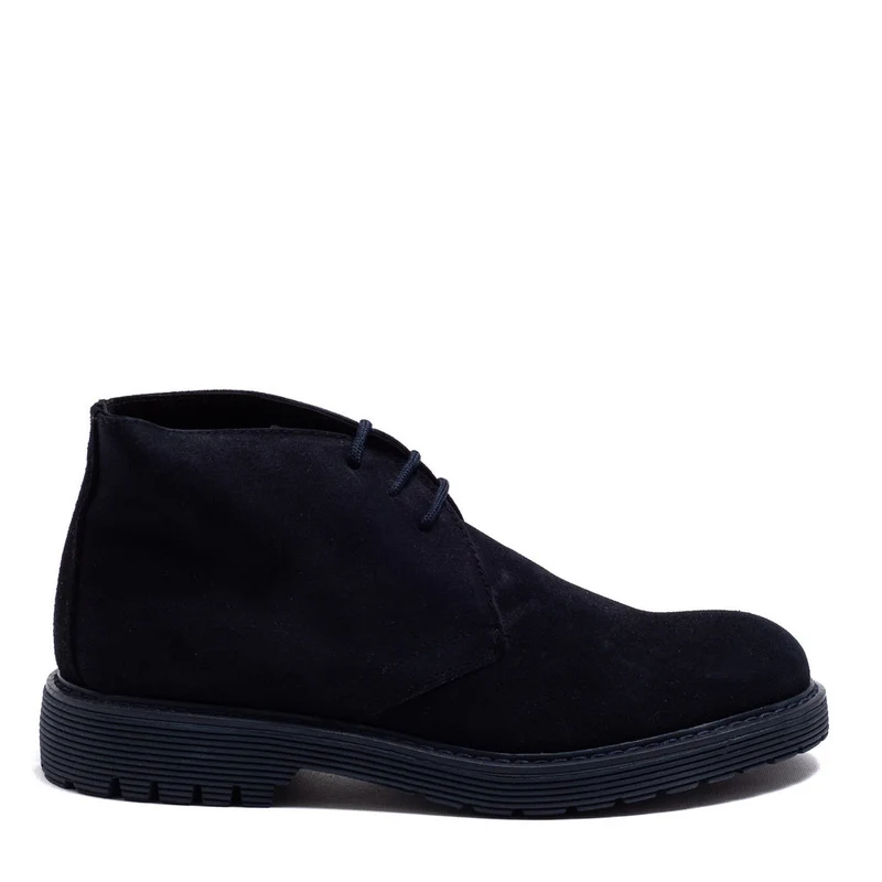 Italian Men Dark Blue Chamois Half Boot #3803