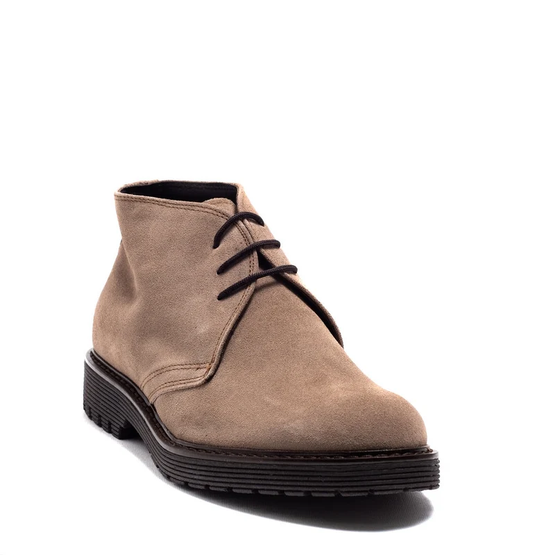 Italian Men Beige Chamois Half Boot #3801