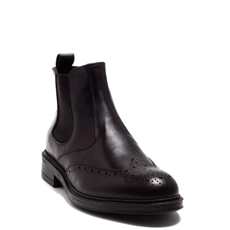 Italian Men Brown Leather Half Boot #3793
