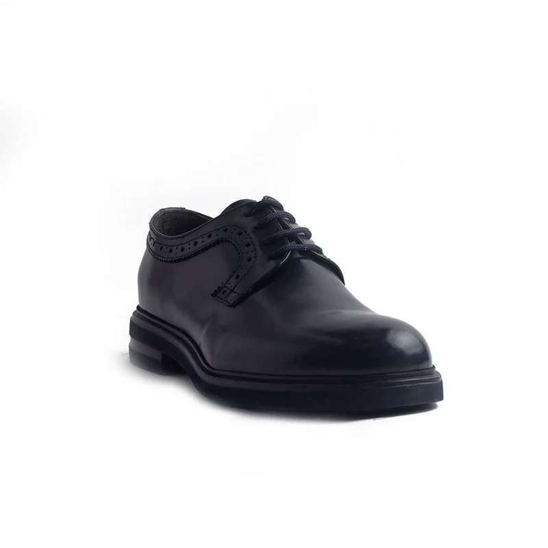 Italian Men Navy Vernis Leather Shoes #4207