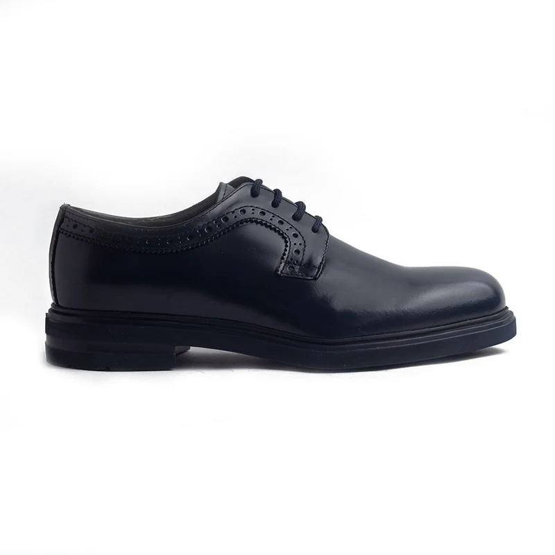 Italian Men Navy Vernis Leather Shoes #4207