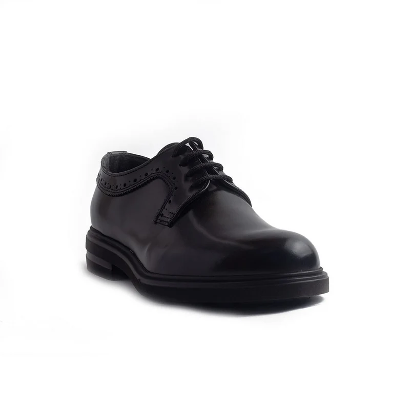 Italian Men Black Vernis Leather Shoes #4206
