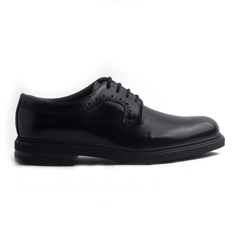 Italian Men Black Vernis Leather Shoes #4206