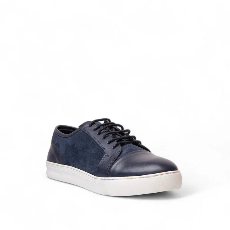 Men Navy Leather Shoes #4541