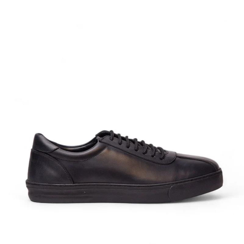 Men Navy Leather Shoes #4538
