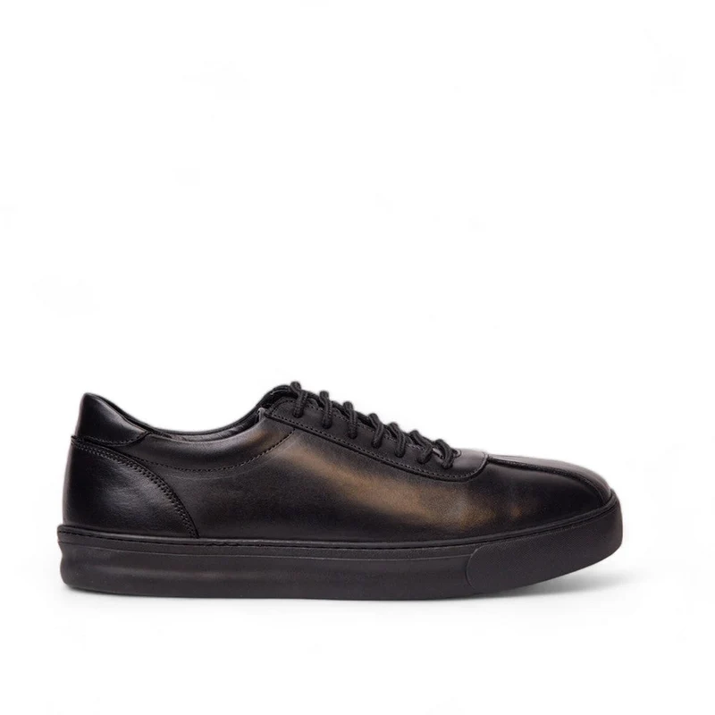 Men Black Leather Shoes #4536