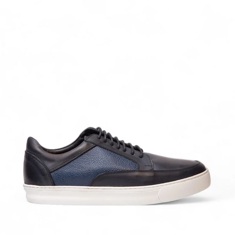 Men Navy Leather Shoes #4535