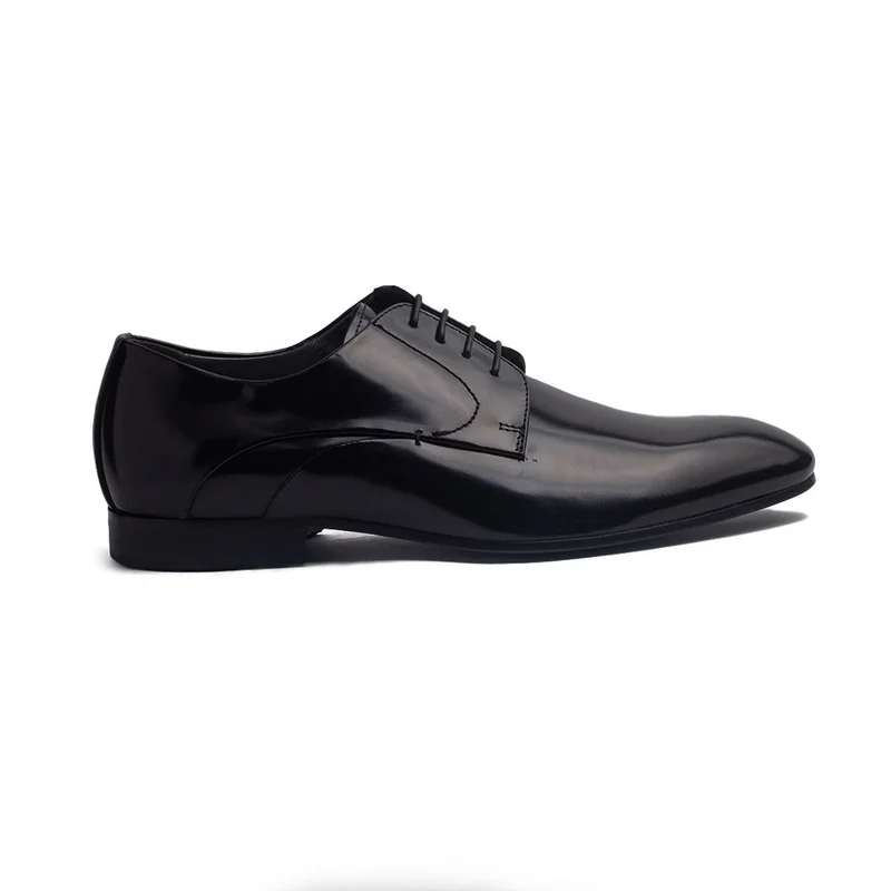 Italian Men Black Vernis Leather Shoes #4183