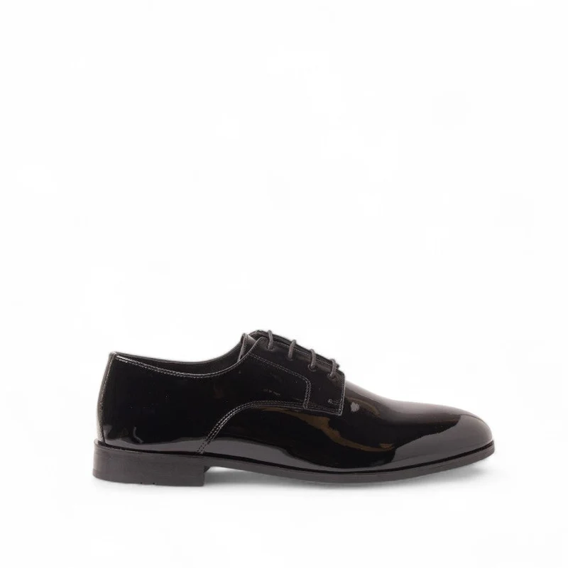 Men Black Vernis Leather Shoes #4669