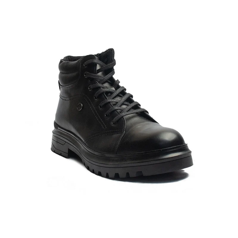 Turkish Men Black Leather Half Boot #4362