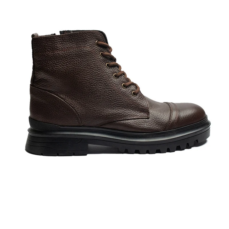 Turkish Men Brown Leather Half Boot #4354