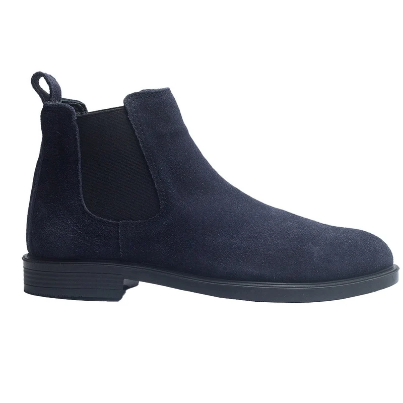 Men Dark Blue Chamois Half Boot #3985